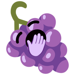 grapes and yawning face