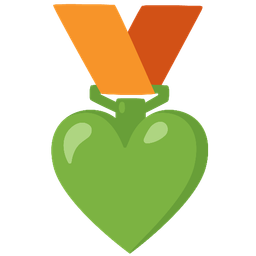 Green heart and 3rd place medal