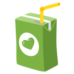 green heart and beverage box