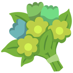 green heart and bouquet