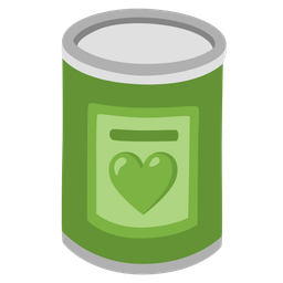 green heart and canned food
