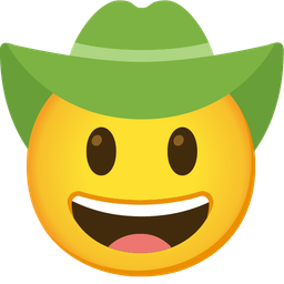 green heart and cowboy hat face