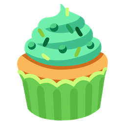 green heart and cupcake
