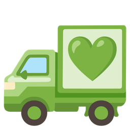 green heart and delivery truck