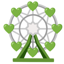 green heart and ferris wheel