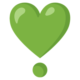 green heart and heart exclamation