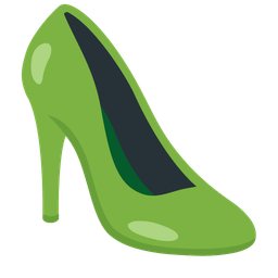 green heart and high-heeled shoe