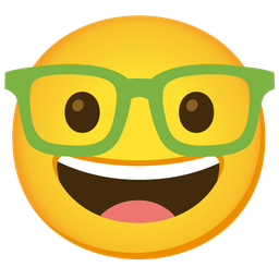 Green heart and Nerd face