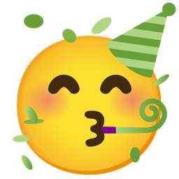 Green heart and Partying face