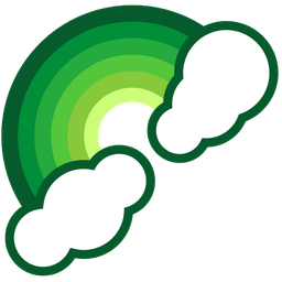 green heart and rainbow