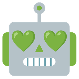 Green heart and Robot