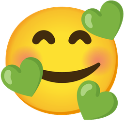 Green heart and Smiling face with hearts