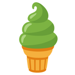 green heart and soft ice cream