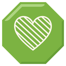 green heart and stop sign