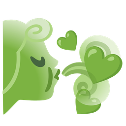 green heart and wind face