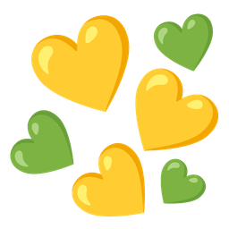 green heart and yellow heart
