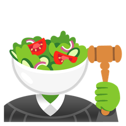 green salad and balance scale