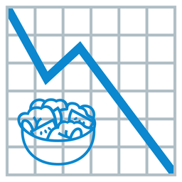 green salad and chart decreasing