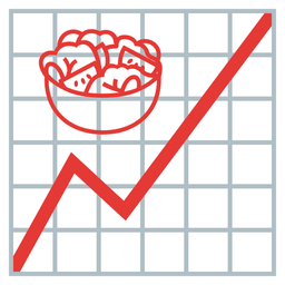 green salad and chart increasing