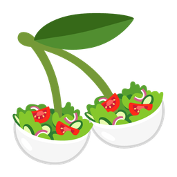 green salad and cherries