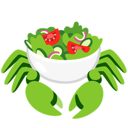 green salad and crab