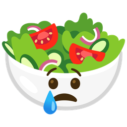 green salad and crying face