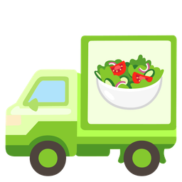 green salad and delivery truck