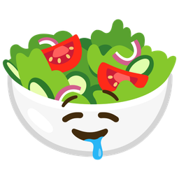 green salad and drooling face
