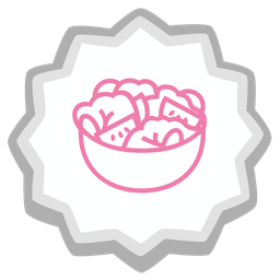 green salad and fish cake with swirl