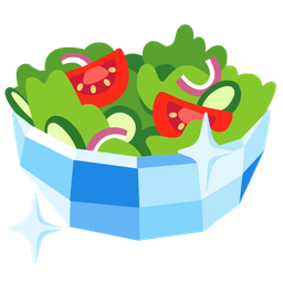 green salad and gem stone