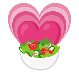 green salad and growing heart