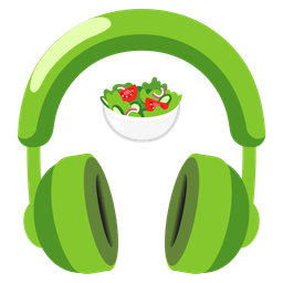 green salad and headphone