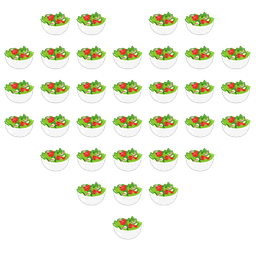 green salad and heart suit
