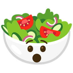 green salad and hushed face