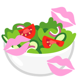 green salad and kiss mark