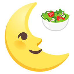 green salad and last quarter moon face