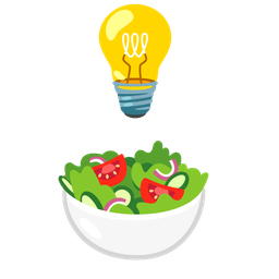 green salad and light bulb