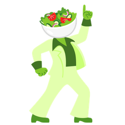 green salad and mirror ball