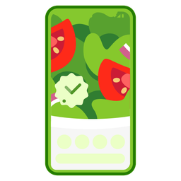 green salad and mobile phone