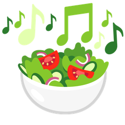 green salad and musical notes