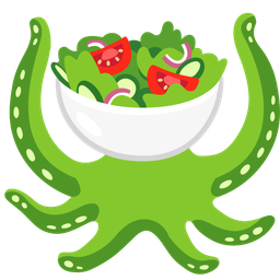 green salad and octopus