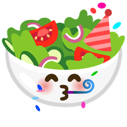 green salad and partying face