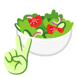green salad and peace symbol