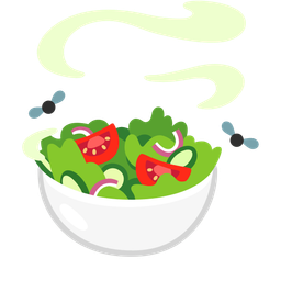 green salad and pile of poo