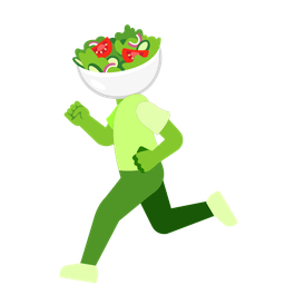 green salad and running shoe