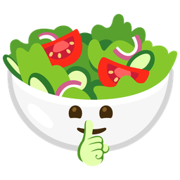 green salad and shushing face