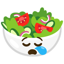 green salad and sleepy face