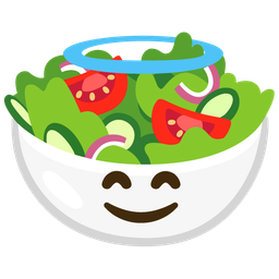 Green salad and Smiling face with halo