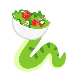 green salad and snake