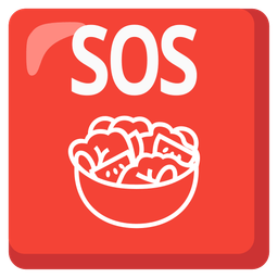 green salad and SOS button